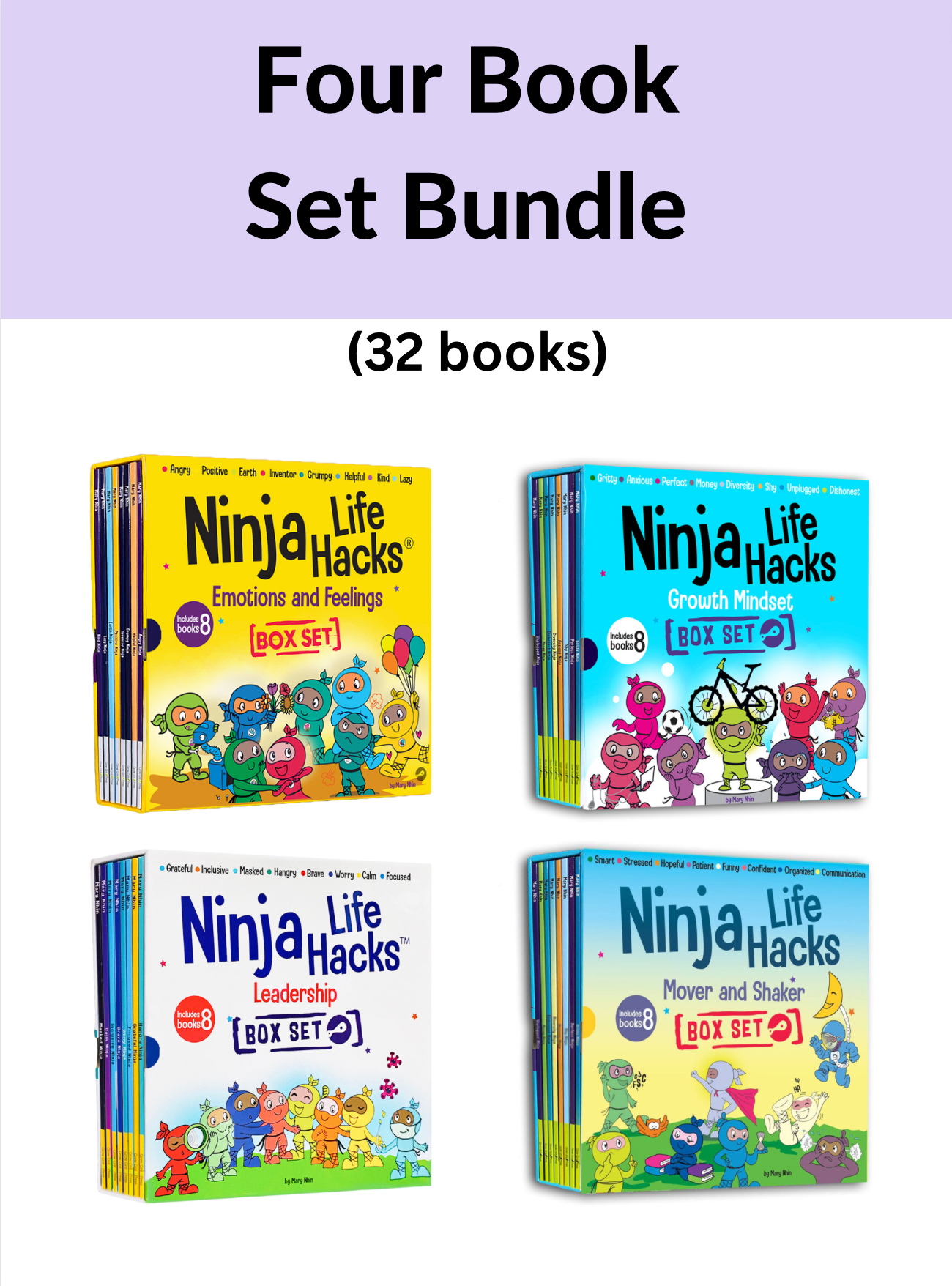 Four Box Sets Bundle: Books 1-32 – Ninja Life Hacks - Growth Mindset