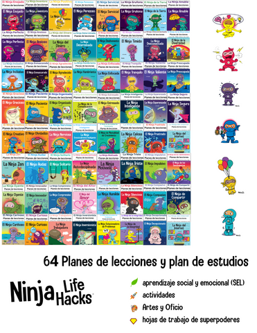 Complete Spanish Classroom Curriculum: 64 Books + 64 Lesson Plans   + Individual Use License Ninja Life Hacks
