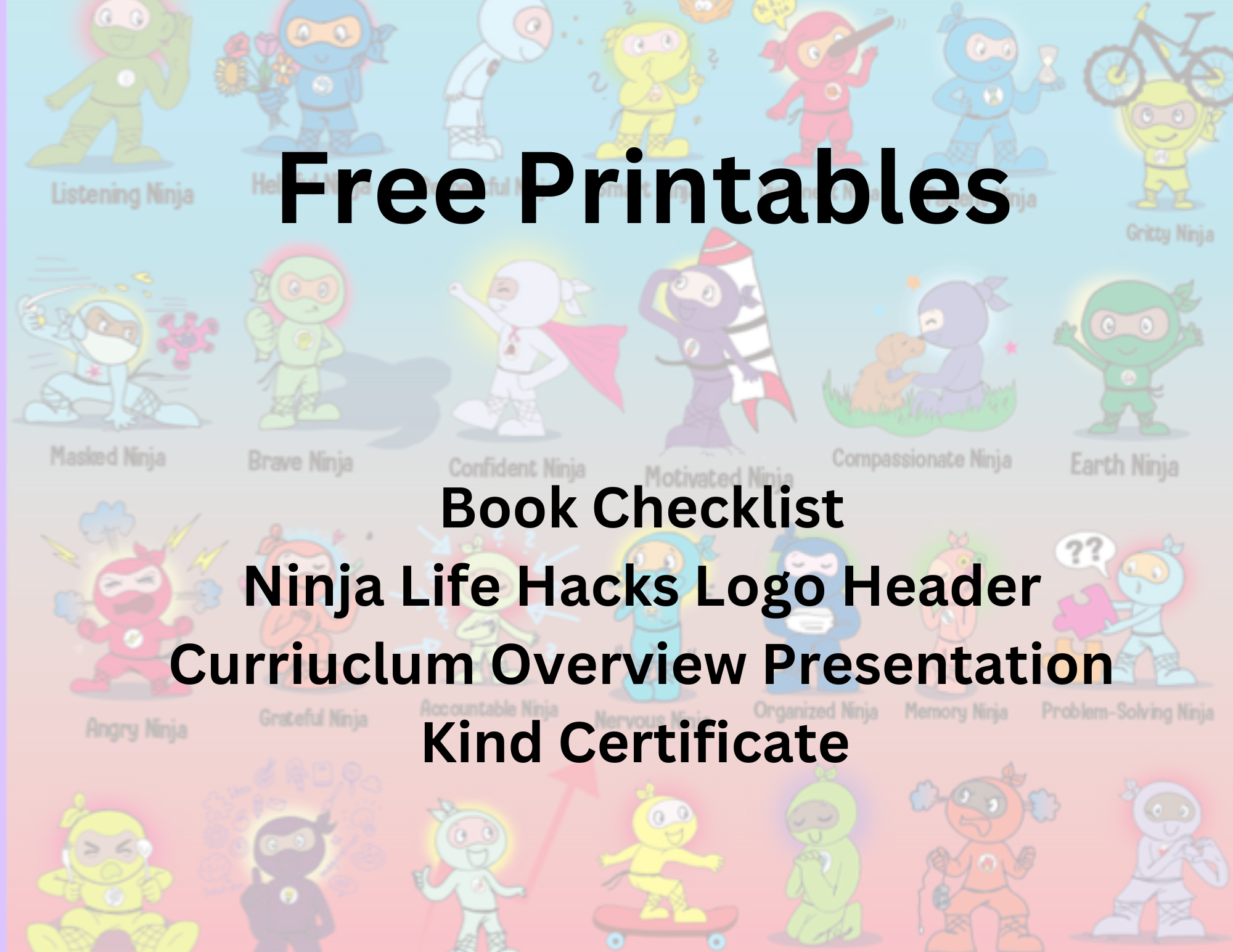 FREE Printables Ninja Life Hacks Growth Mindset