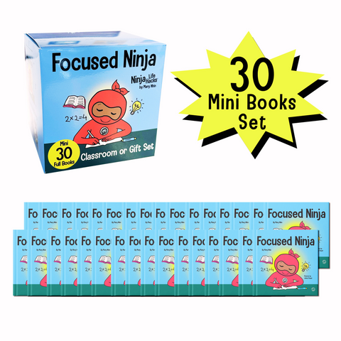 Focused Ninja Mini Books Classroom or Party Gift Set (30 Mini Books)