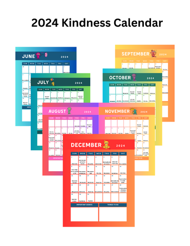 2024 Kindness Calendar (June-December)