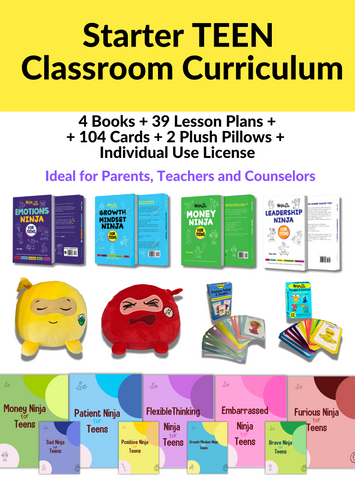 Starter TEEN Classroom Curriculum: 4 Books + 39 Lesson Plans  + 104 Cards + 2 Plush Pillows + Individual Use License