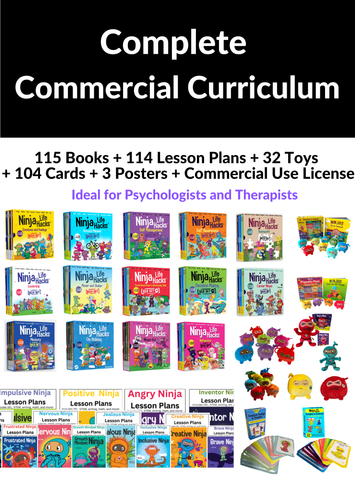 Complete Commercial Curriculum: 115 Books + 114 Lesson Plans + 32 Toys + 104 Cards + 3 Posters + Commercial Use License