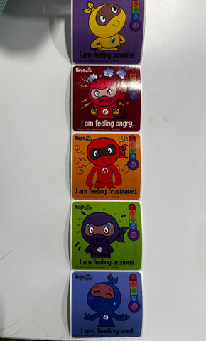 Ninja Life Hacks Feelings Stickers Set (100 Sticker Roll)