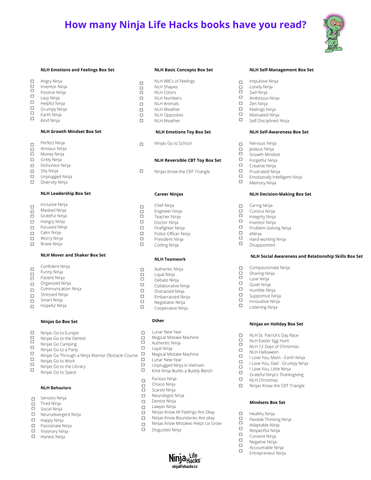 Ninja Life Hacks Book Checklist
