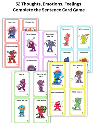Emotions, Feelings, and Thoughts: A Therapeutic SEL Complete the Sentence Card Game (pdf)