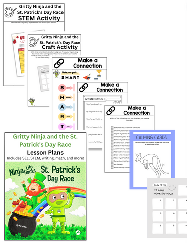 Gritty Ninja and the St. Patrick's Day Race Paperback Book + Lesson Plan Bundle
