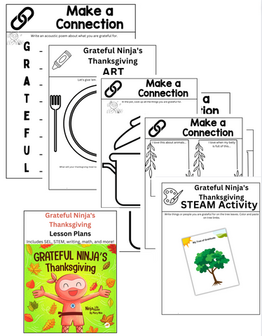Grateful Ninja's Thanksgiving Paperback Book + Lesson Plan Bundle