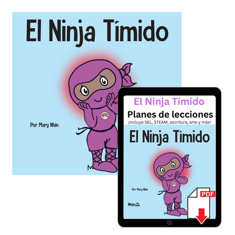 El Ninja Tímido (Shy Ninja Spanish) Book + Lesson Plan Bundle