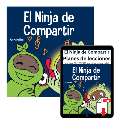 El Ninja de Compartir (Sharing Ninja Spanish) Book + Lesson Plan Bundle
