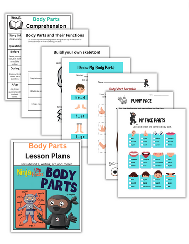 Ninja Life Hacks BODY PARTS Book + Lesson Plan Bundle