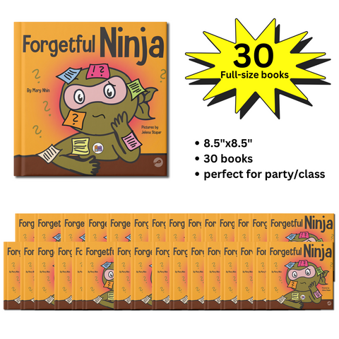 Forgetful Ninja Full-Size Party Pack (30 Books, 8.5"x8.5")