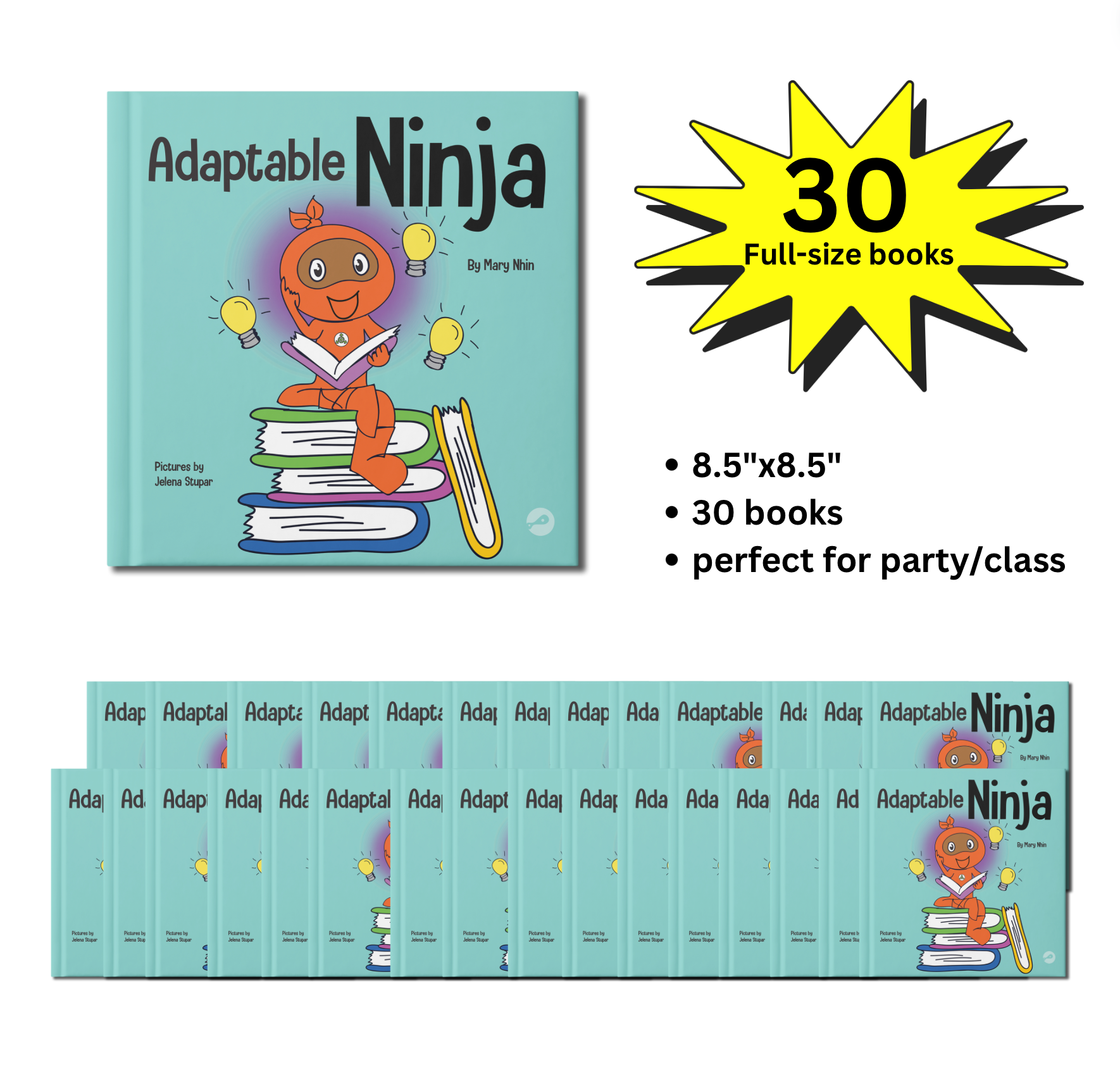 Adaptable Ninja Full-Size Party Pack (30 Books, 8.5