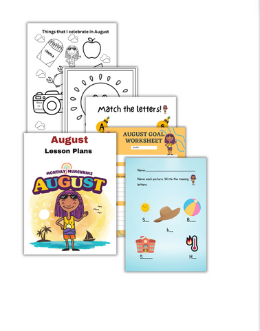 Monthly Munchkins: August Lesson Plans