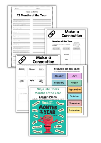 Ninja Life Hacks Months of The Year Lesson Plans