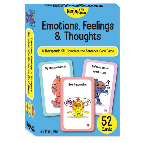 Emotions, Feelings, and Thoughts: A Therapeutic SEL Complete the Sentence Card Game (box)
