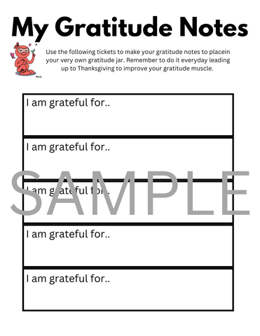 Grateful Ninja's Thankful Turkey and Gratitude Jar