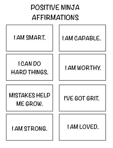 Positive Ninja Positive Affirmations