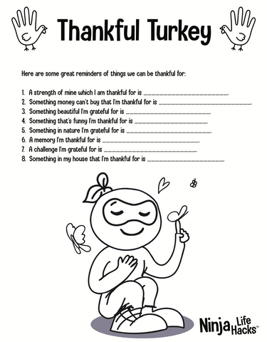 Grateful Ninja's Thankful Turkey and Gratitude Jar